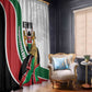 Kenya Independence Day Window Curtain Lion With Coat Of Arms - African Pride