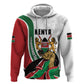 Personalized Kenya Independence Day Zip Hoodie Lion With Coat Of Arms - African Pride