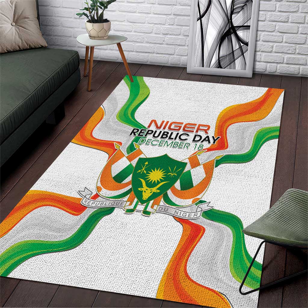 Jamhuriyar Nijar Republic Day Area Rug Coat Of Arms With Flag - African Pride
