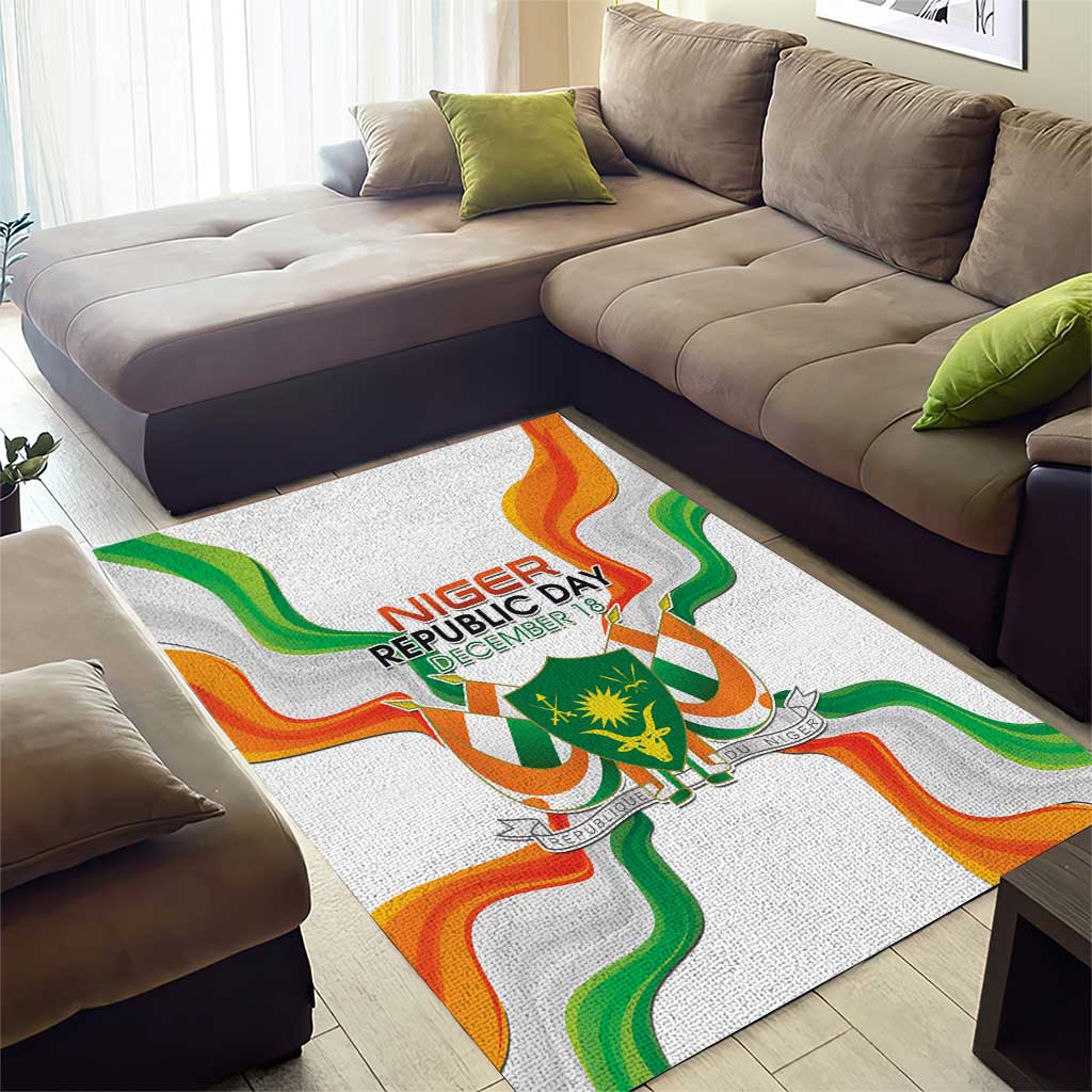 Jamhuriyar Nijar Republic Day Area Rug Coat Of Arms With Flag - African Pride