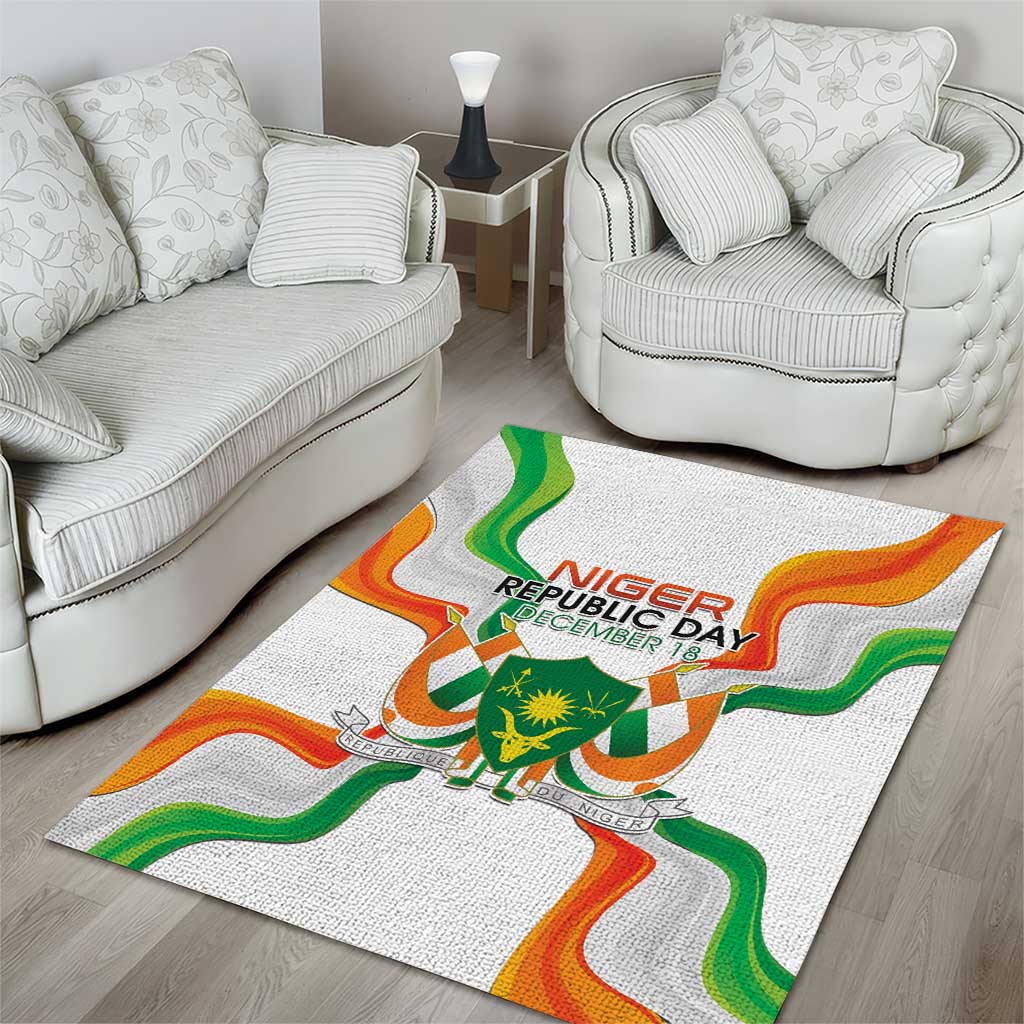 Jamhuriyar Nijar Republic Day Area Rug Coat Of Arms With Flag - African Pride