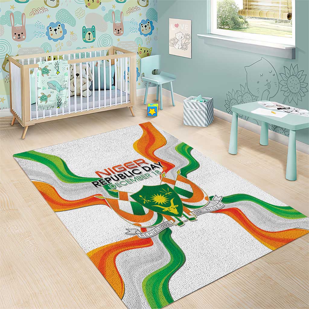 Jamhuriyar Nijar Republic Day Area Rug Coat Of Arms With Flag - African Pride