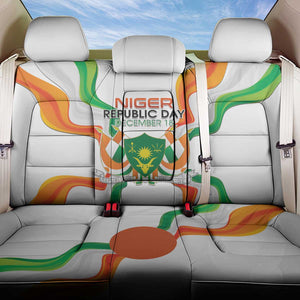 Jamhuriyar Nijar Republic Day Back Car Seat Cover Coat Of Arms With Flag - African Pride