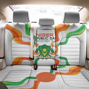 Jamhuriyar Nijar Republic Day Back Car Seat Cover Coat Of Arms With Flag - African Pride