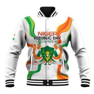 Personalized Jamhuriyar Nijar Republic Day Baseball Jacket Coat Of Arms With Flag - African Pride