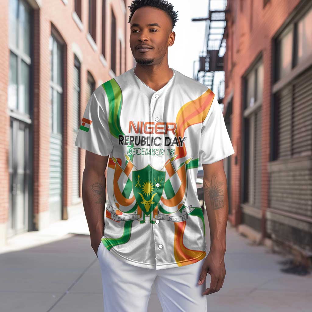 Personalized Jamhuriyar Nijar Republic Day Baseball Jersey Coat Of Arms With Flag - African Pride