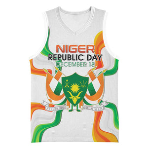 Personalized Jamhuriyar Nijar Republic Day Basketball Jersey Coat Of Arms With Flag - African Pride