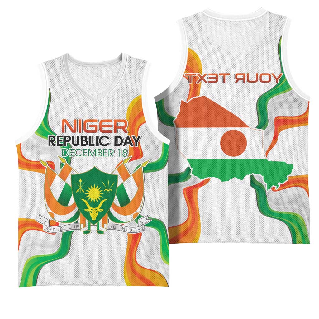 Personalized Jamhuriyar Nijar Republic Day Basketball Jersey Coat Of Arms With Flag - African Pride