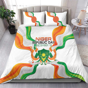 Jamhuriyar Nijar Republic Day Bedding Set Coat Of Arms With Flag - African Pride