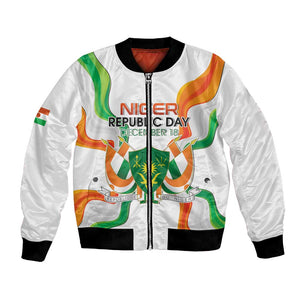 Personalized Jamhuriyar Nijar Republic Day Bomber Jacket Coat Of Arms With Flag - African Pride