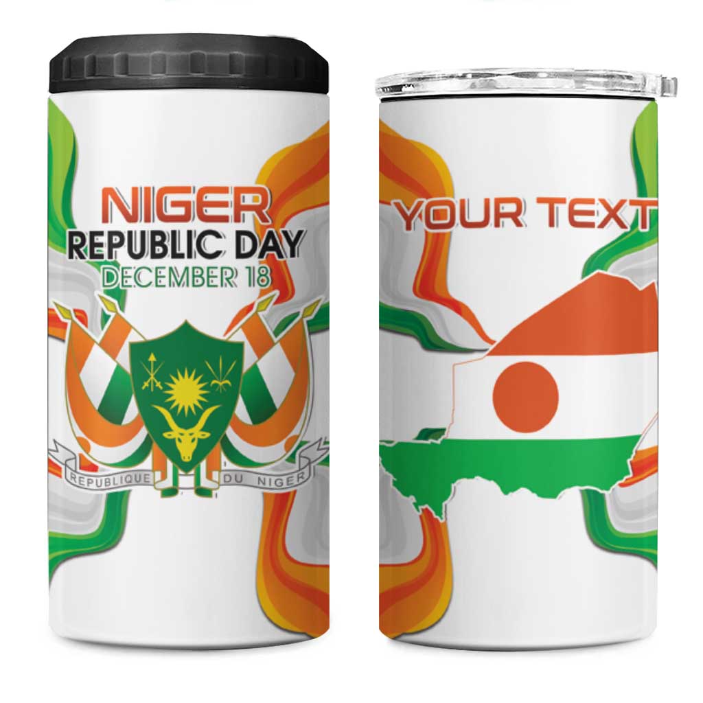 Personalized Jamhuriyar Nijar Republic Day 4 in 1 Can Cooler Tumbler Coat Of Arms With Flag - African Pride
