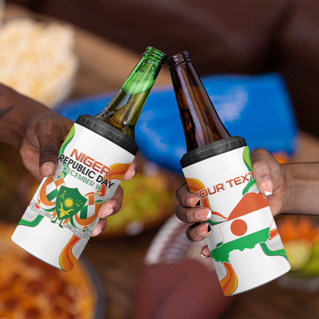 Personalized Jamhuriyar Nijar Republic Day 4 in 1 Can Cooler Tumbler Coat Of Arms With Flag - African Pride