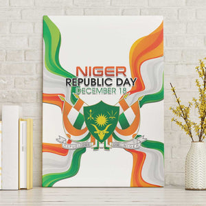 Jamhuriyar Nijar Republic Day Canvas Wall Art Coat Of Arms With Flag - African Pride