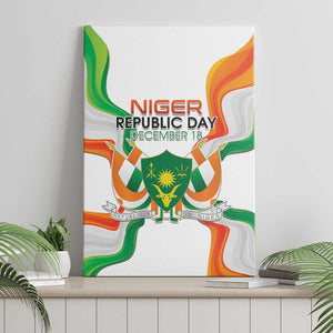 Jamhuriyar Nijar Republic Day Canvas Wall Art Coat Of Arms With Flag - African Pride