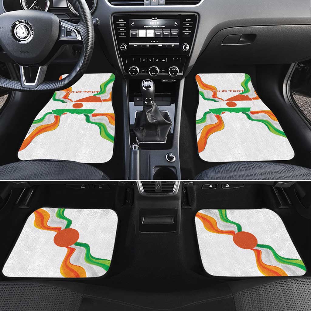 Personalized Jamhuriyar Nijar Republic Day Car Mats Coat Of Arms With Flag - African Pride
