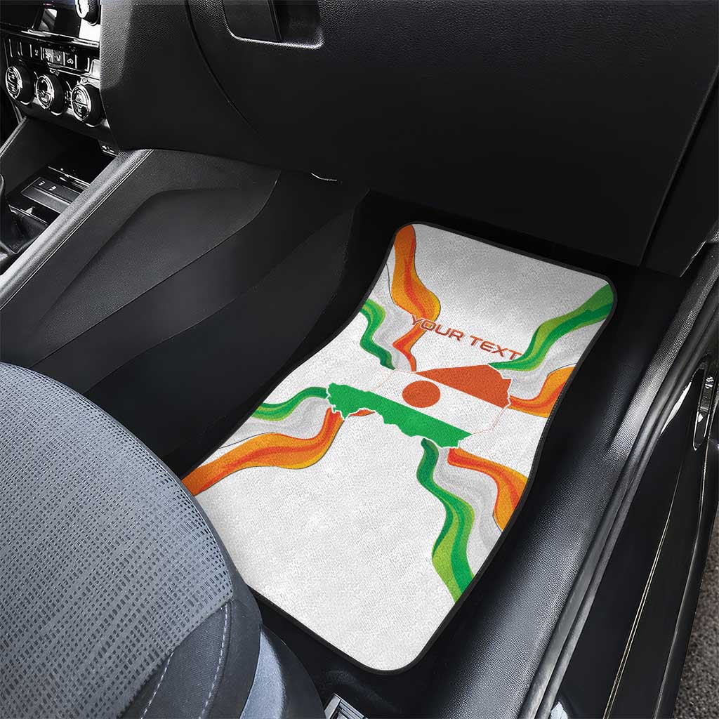 Personalized Jamhuriyar Nijar Republic Day Car Mats Coat Of Arms With Flag - African Pride