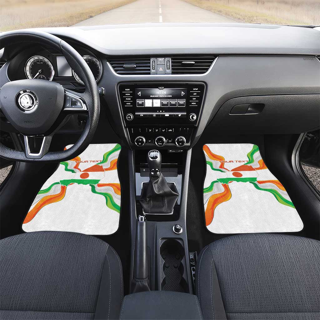 Personalized Jamhuriyar Nijar Republic Day Car Mats Coat Of Arms With Flag - African Pride
