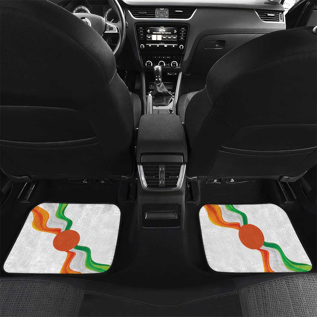 Personalized Jamhuriyar Nijar Republic Day Car Mats Coat Of Arms With Flag - African Pride