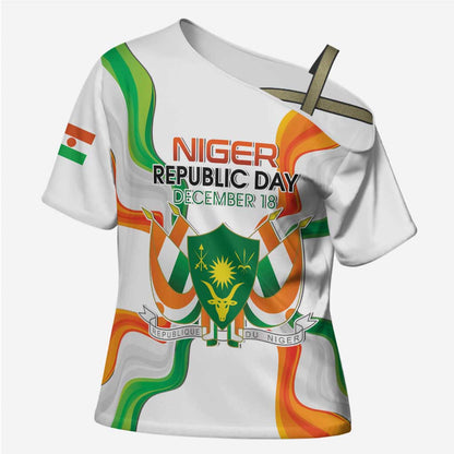 Personalized Niger Republic Day Cross Shoulder Shirt Coat Of Arms With Flag