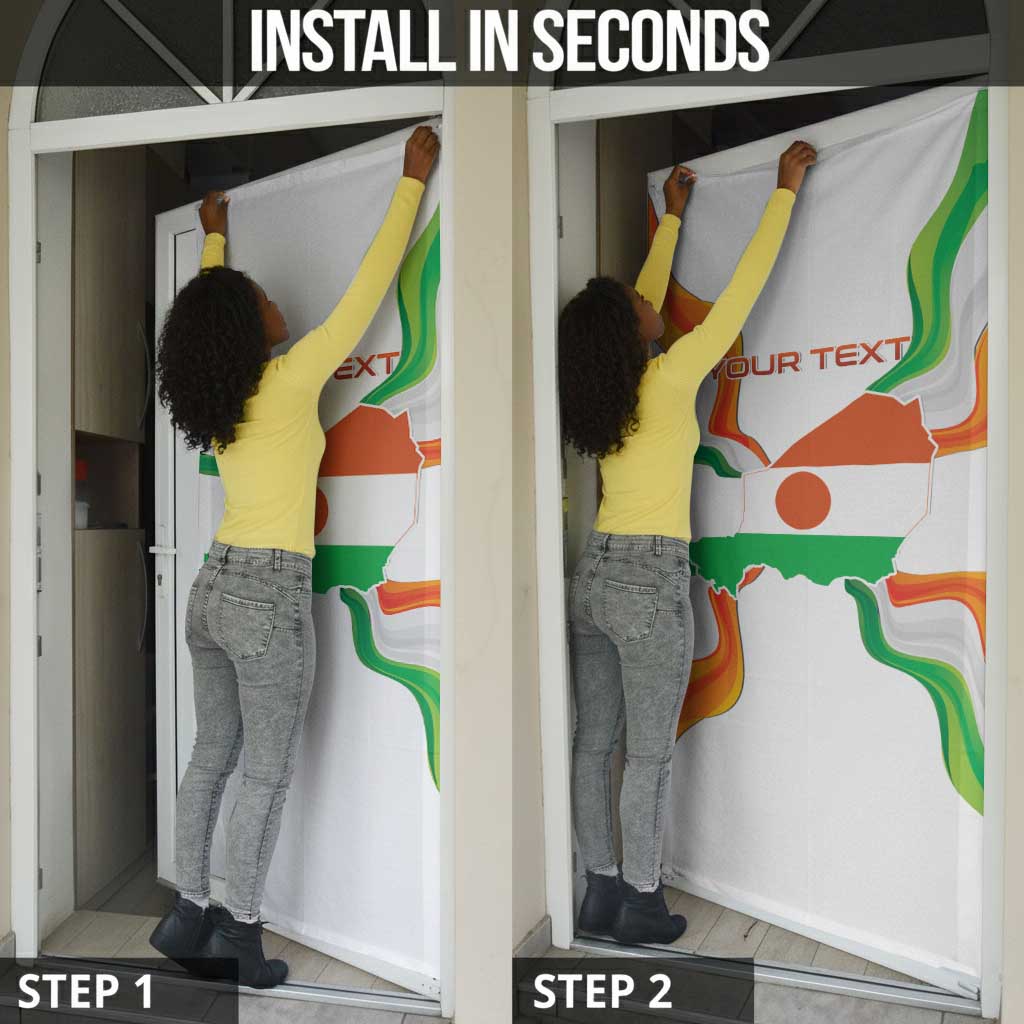 Personalized Niger Republic Day Door Cover Coat Of Arms With Flag