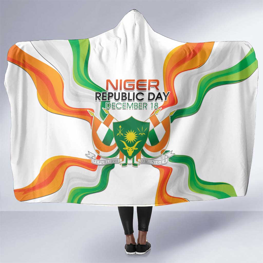 Jamhuriyar Nijar Republic Day Hooded Blanket Coat Of Arms With Flag - African Pride