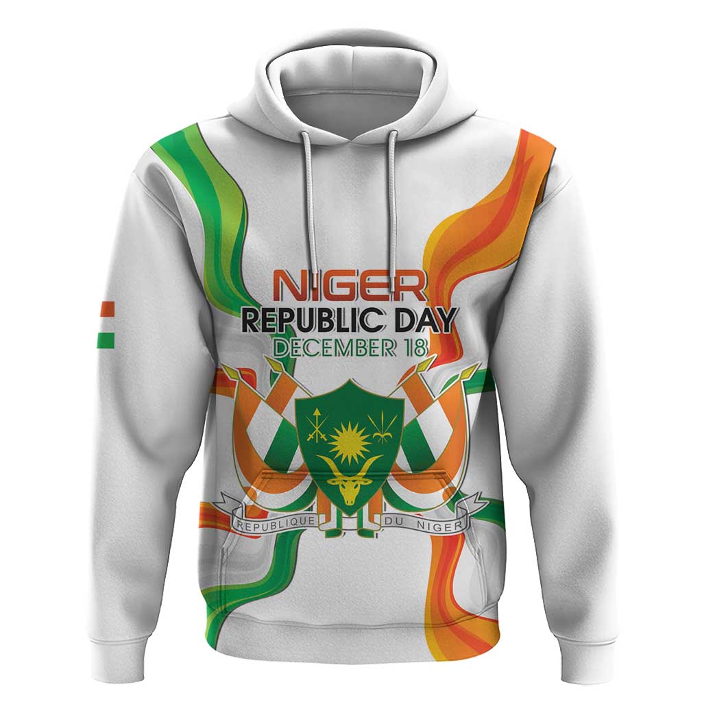 Personalized Jamhuriyar Nijar Republic Day Hoodie Coat Of Arms With Flag - African Pride