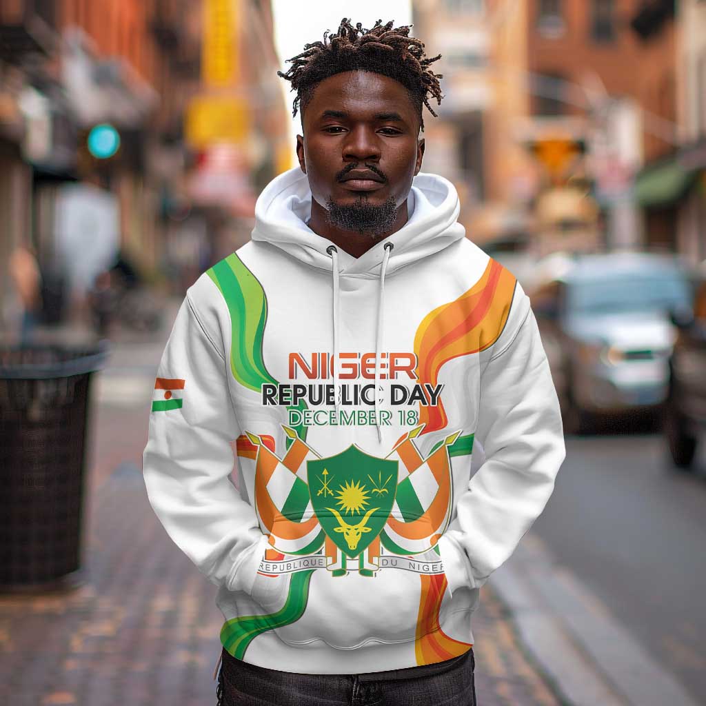 Personalized Jamhuriyar Nijar Republic Day Hoodie Coat Of Arms With Flag - African Pride