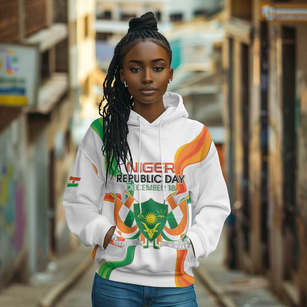 Personalized Jamhuriyar Nijar Republic Day Hoodie Coat Of Arms With Flag - African Pride