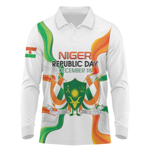 Personalized Jamhuriyar Nijar Republic Day Long Sleeve Polo Shirt Coat Of Arms With Flag - African Pride