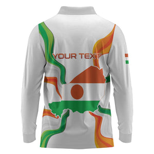 Personalized Jamhuriyar Nijar Republic Day Long Sleeve Polo Shirt Coat Of Arms With Flag - African Pride