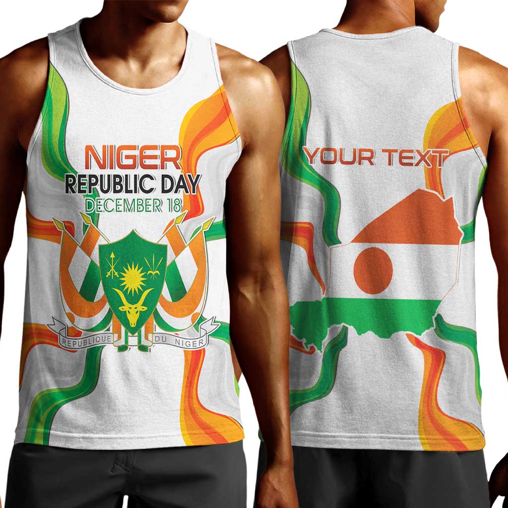 Personalized Jamhuriyar Nijar Republic Day Men Tank Top Coat Of Arms With Flag - African Pride