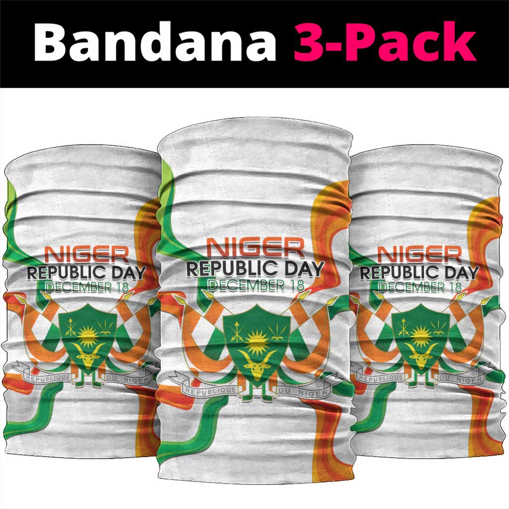 Jamhuriyar Nijar Republic Day Neck Gaiter Coat Of Arms With Flag - African Pride