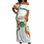 Personalized Jamhuriyar Nijar Republic Day Off Shoulder Maxi Dress Coat Of Arms With Flag - African Pride