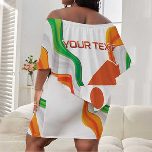 Personalized Jamhuriyar Nijar Republic Day Off Shoulder Short Dress Coat Of Arms With Flag - African Pride