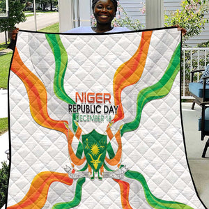 Jamhuriyar Nijar Republic Day Quilt Coat Of Arms With Flag - African Pride