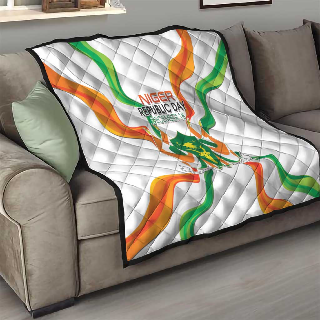 Jamhuriyar Nijar Republic Day Quilt Coat Of Arms With Flag - African Pride