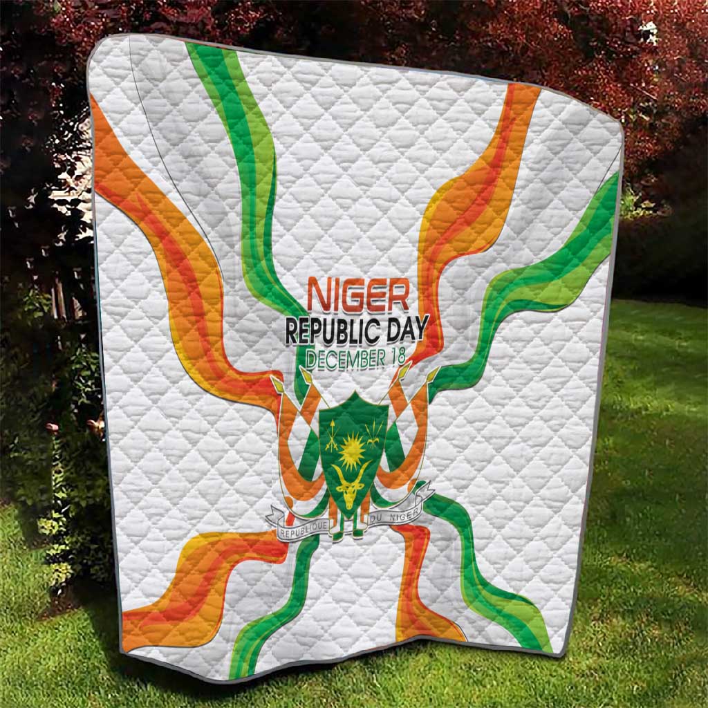 Jamhuriyar Nijar Republic Day Quilt Coat Of Arms With Flag - African Pride