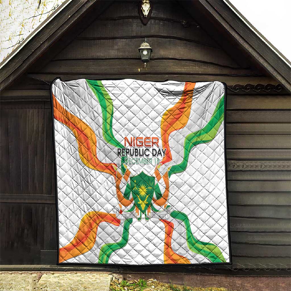Jamhuriyar Nijar Republic Day Quilt Coat Of Arms With Flag - African Pride