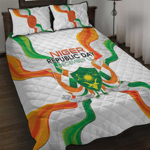 Jamhuriyar Nijar Republic Day Quilt Bed Set Coat Of Arms With Flag - African Pride