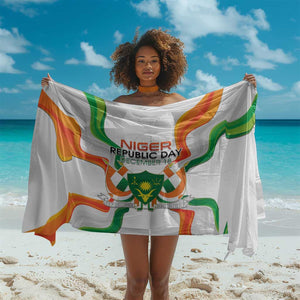 Jamhuriyar Nijar Republic Day Sarong Coat Of Arms With Flag - African Pride