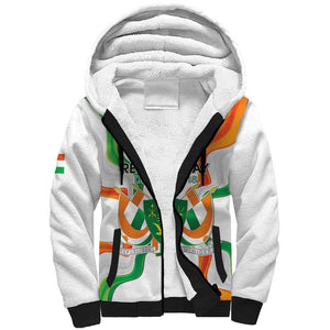 Personalized Jamhuriyar Nijar Republic Day Sherpa Hoodie Coat Of Arms With Flag - African Pride