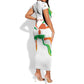 Personalized Jamhuriyar Nijar Republic Day Short Sleeve Bodycon Dress Coat Of Arms With Flag - African Pride