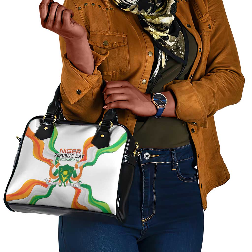 Jamhuriyar Nijar Republic Day Shoulder Handbag Coat Of Arms With Flag - African Pride