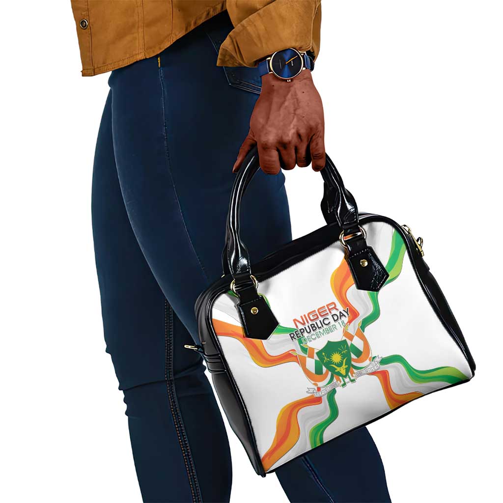 Jamhuriyar Nijar Republic Day Shoulder Handbag Coat Of Arms With Flag - African Pride