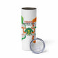 Personalized Jamhuriyar Nijar Republic Day Skinny Tumbler Coat Of Arms With Flag - African Pride