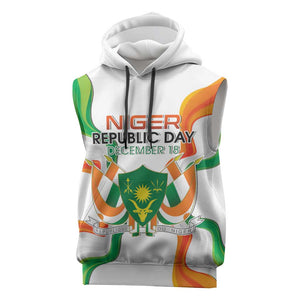 Personalized Jamhuriyar Nijar Republic Day Sleeveless Hoodie Coat Of Arms With Flag - African Pride