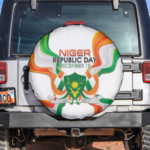 Jamhuriyar Nijar Republic Day Spare Tire Cover Coat Of Arms With Flag - African Pride