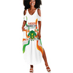 Personalized Jamhuriyar Nijar Republic Day Summer Maxi Dress Coat Of Arms With Flag - African Pride