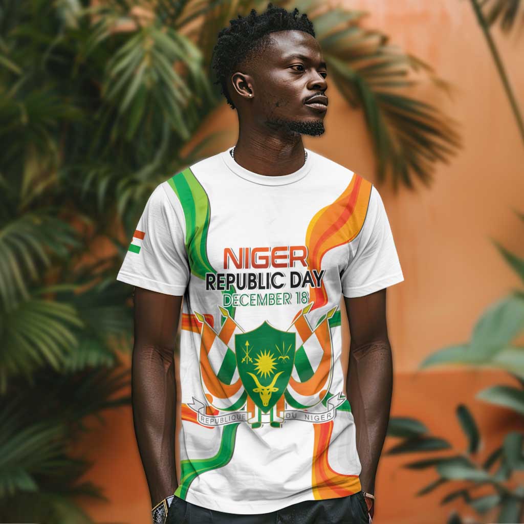 Personalized Jamhuriyar Nijar Republic Day T shirt Coat Of Arms With Flag - African Pride