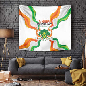 Jamhuriyar Nijar Republic Day Tapestry Coat Of Arms With Flag - African Pride